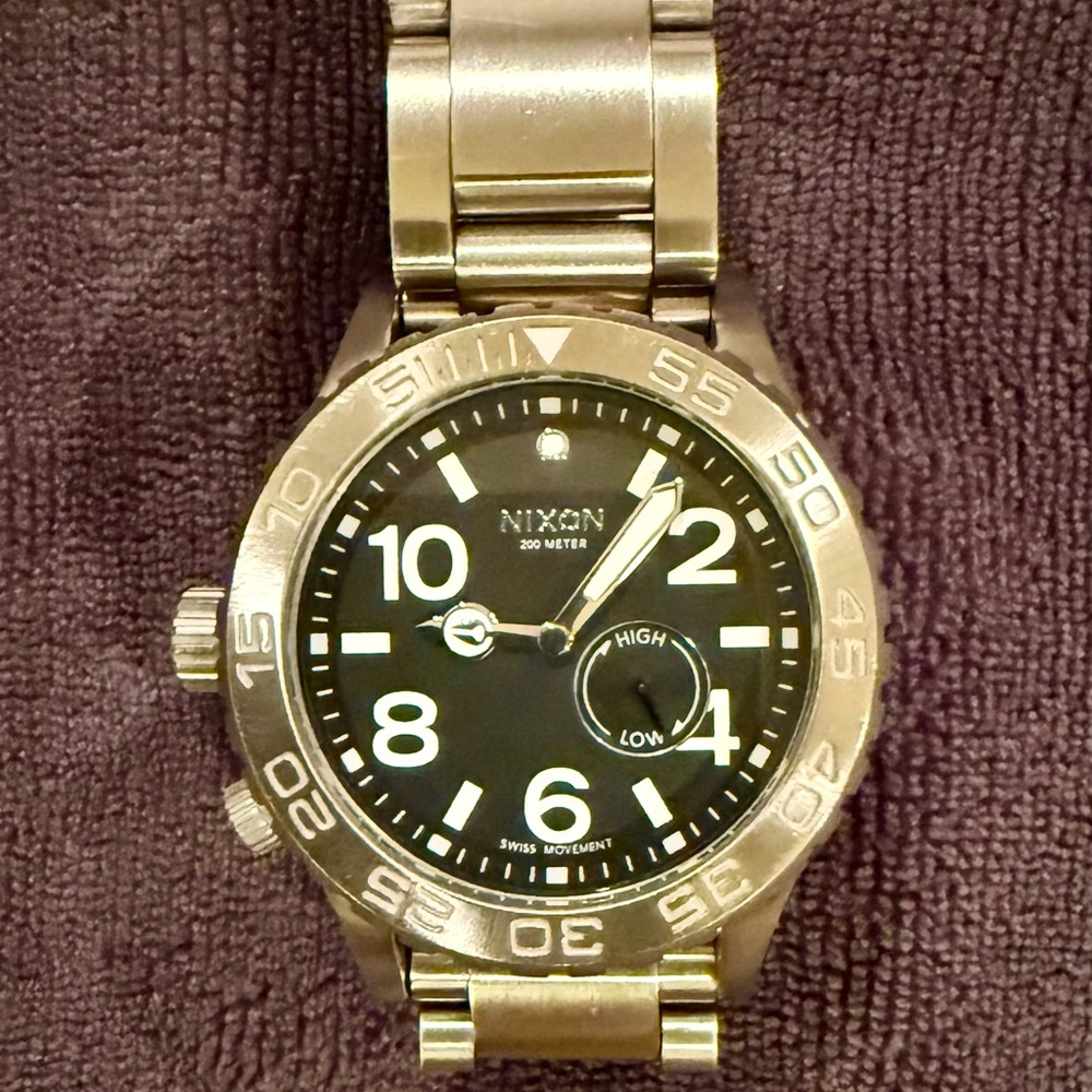Nixon Silver Watch with Black Dial